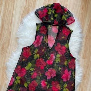 Mesh Floral Coverup Dress